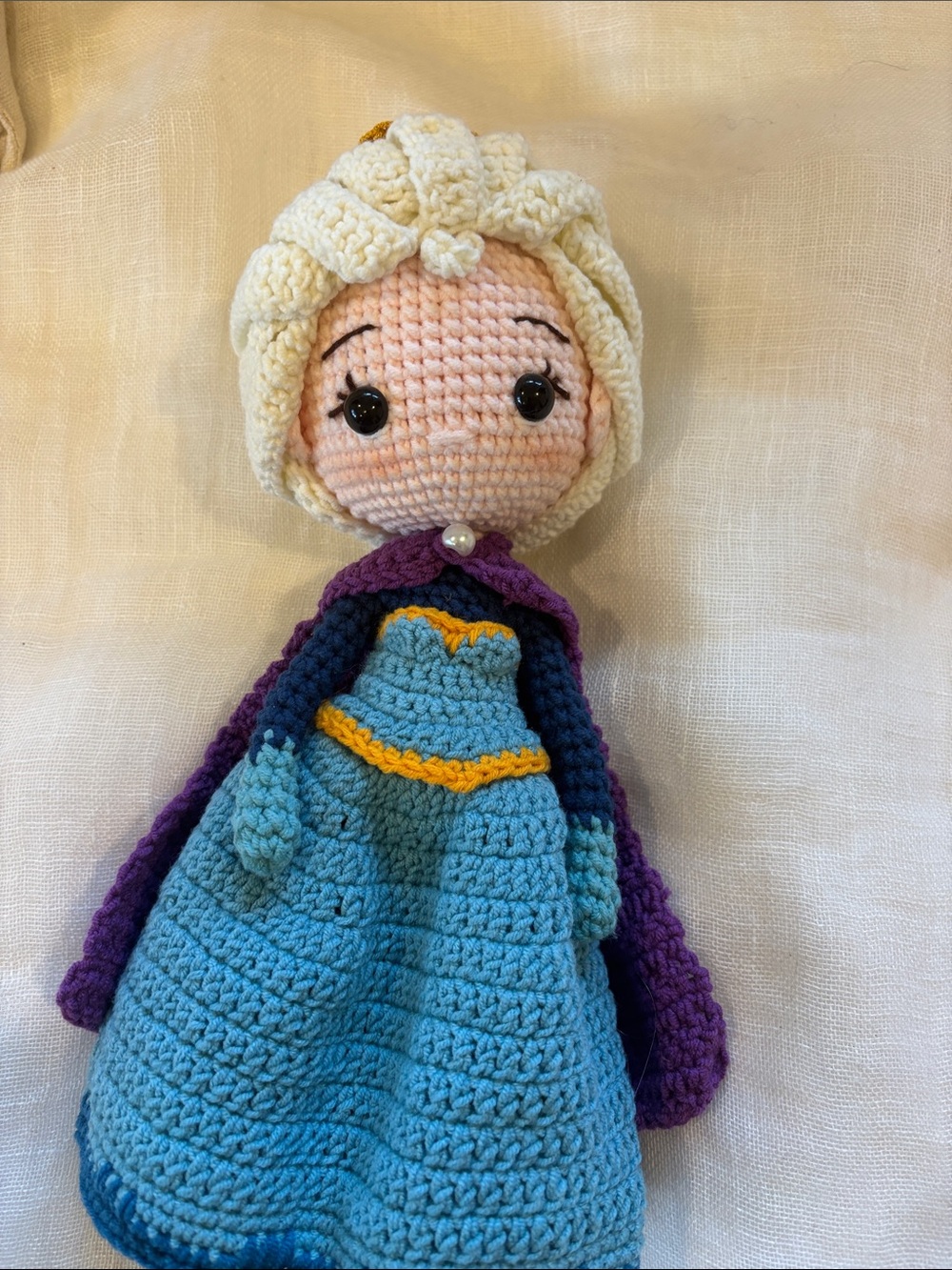 Handmade Crochet Queen Elsa Doll
